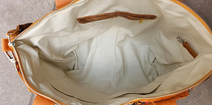 Custom Huipil Pattern Tan Genuine LEATHER CONVERTIBLE BACKPACK Bag - Aesthetic Full Grain Leather Handles cross body And Handbags