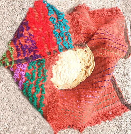 Guatemala Handwoven textile tortilla WRAPS, bread cloth, placemat, cloth NAPKIN