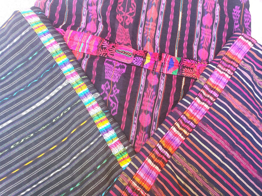 Vintage Handwoven Cotton Chichicastenango Guatemalan textile fabric per yard