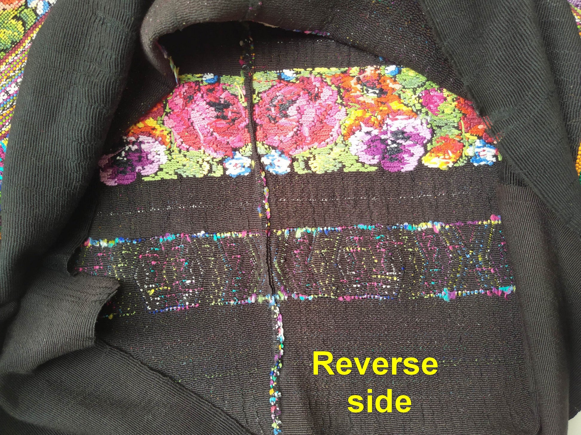Cotton Unique Black Handmade WEAVED -San Juan COMALAPA- Huipil