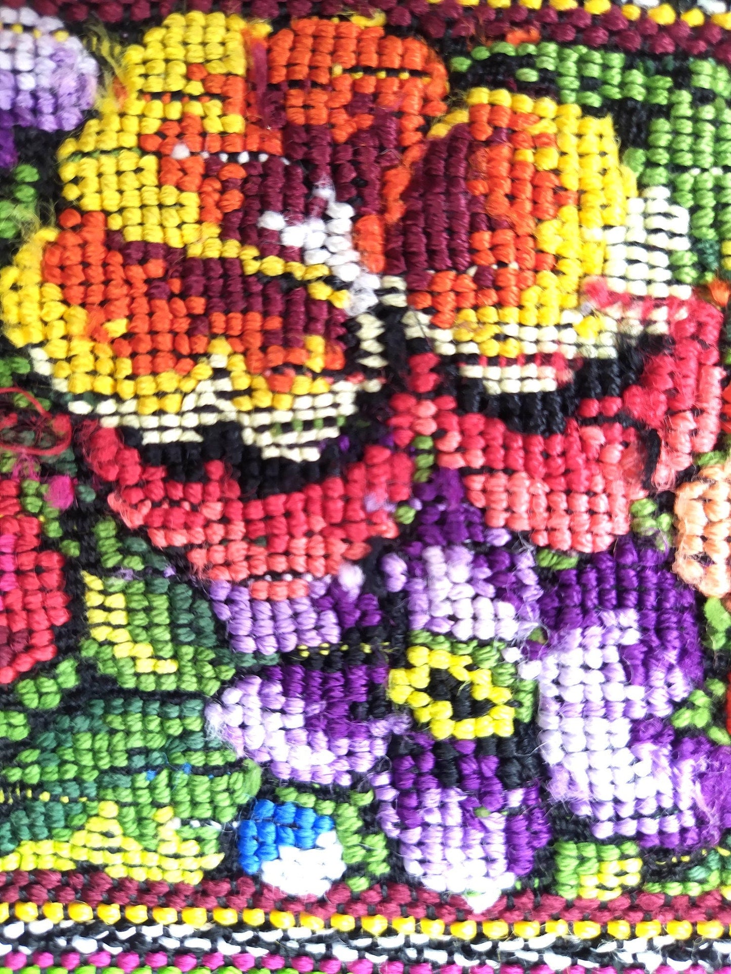 Cotton Unique Black Handmade WEAVED -San Juan COMALAPA- Huipil