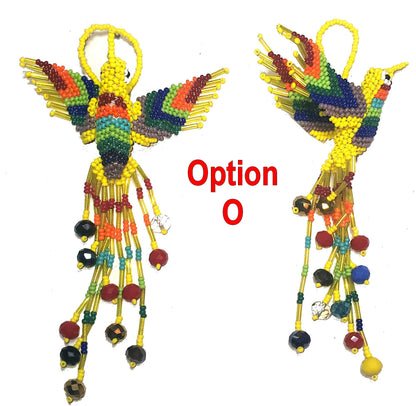 BEADED HUMMINGBIRD Hanging ORNAMENT Gift For Bird Lovers - Czech Glass Seed Beads And Nylon Thread