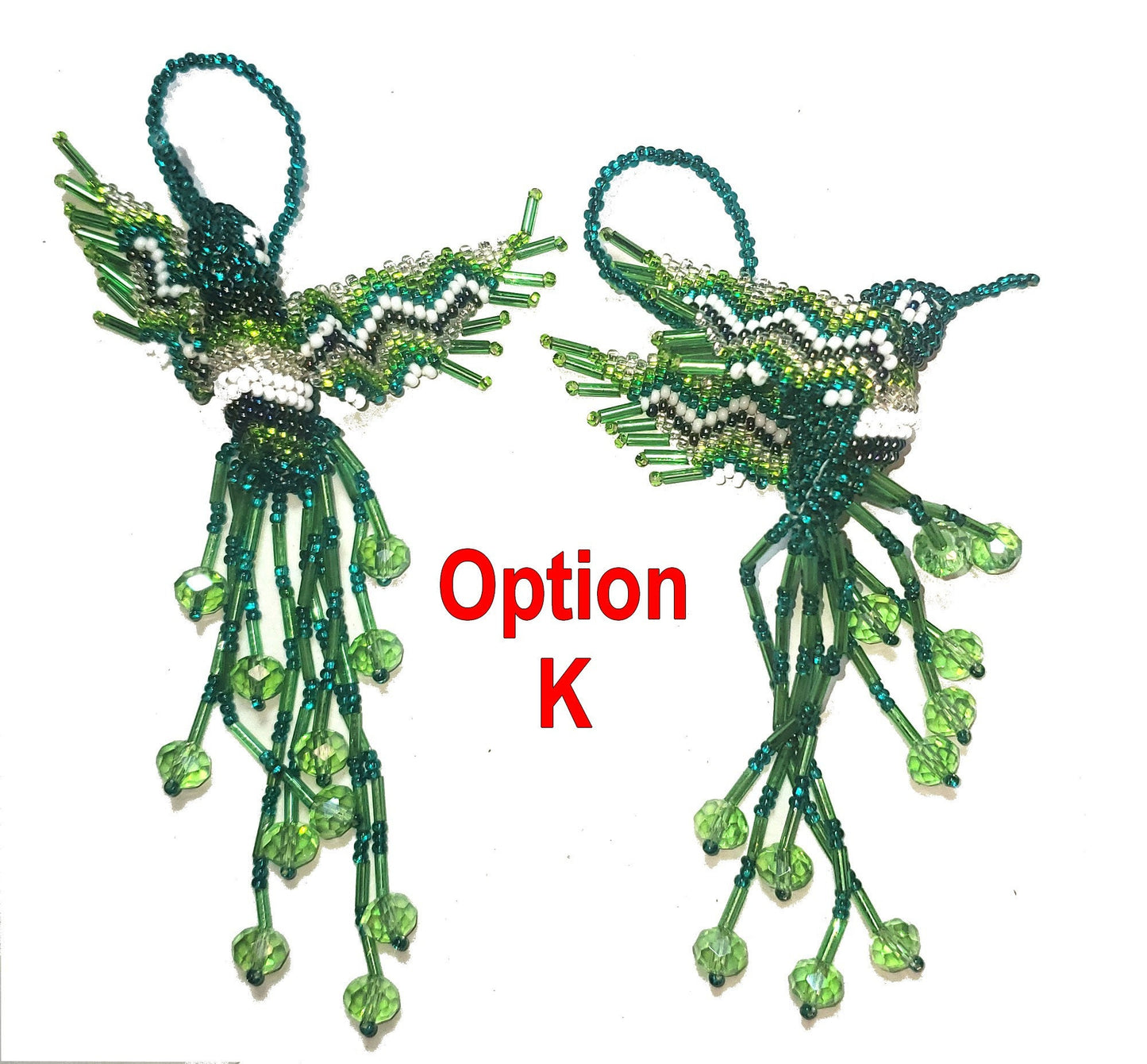BEADED HUMMINGBIRD Hanging ORNAMENT Gift For Bird Lovers - Czech Glass Seed Beads And Nylon Thread