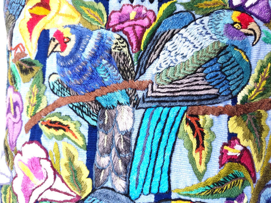 Guatemalan hand-embroidery - SANTIAGO ATITLAN - pillow cushion COVER 14x14