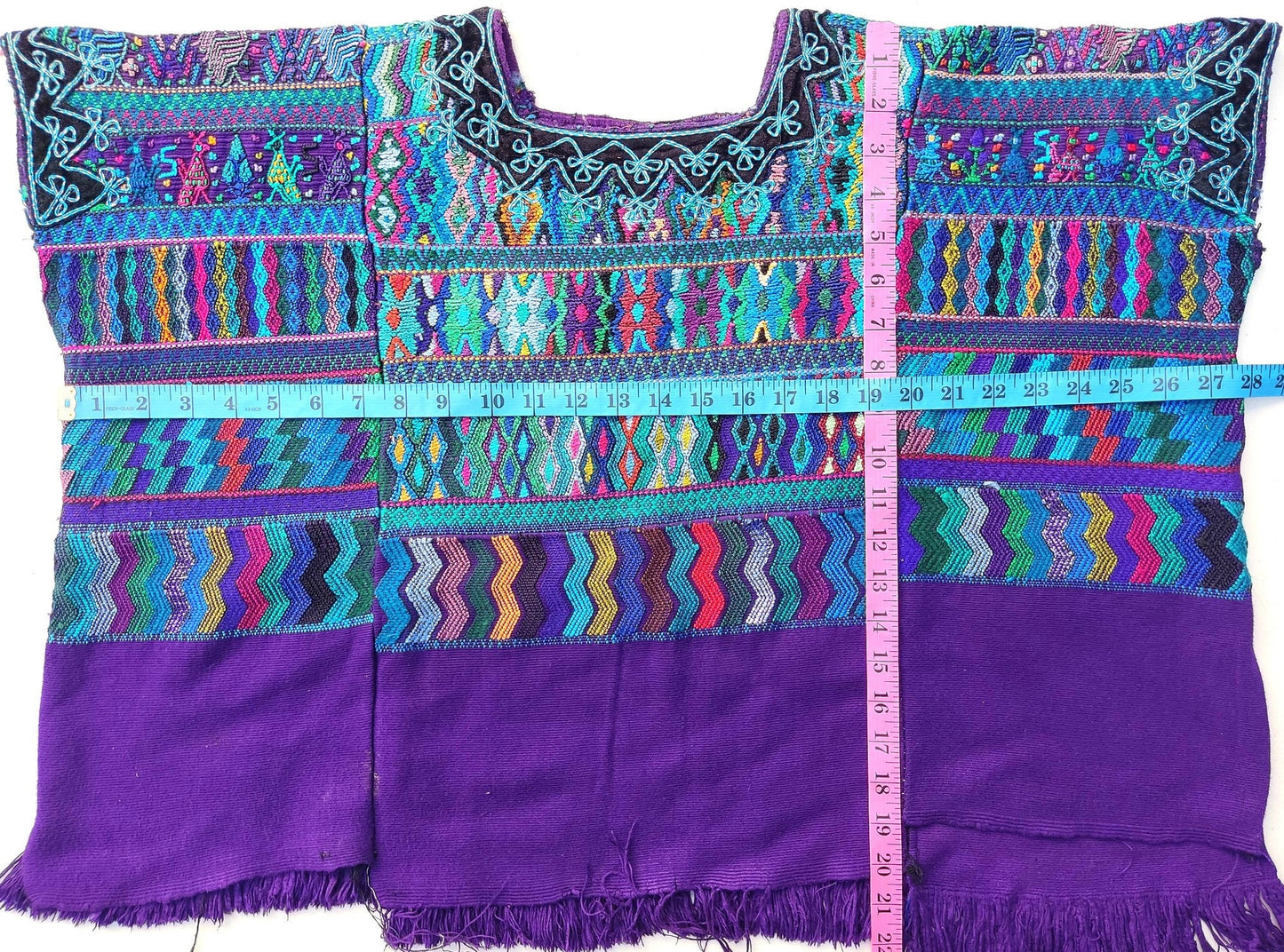 Vintage San Antonio Palopo Huipil Embroidery Geometric Pattern Cotton TAPESTRY And BLOUSE - Home Wall Decor Floral Wall Hanging Blouse