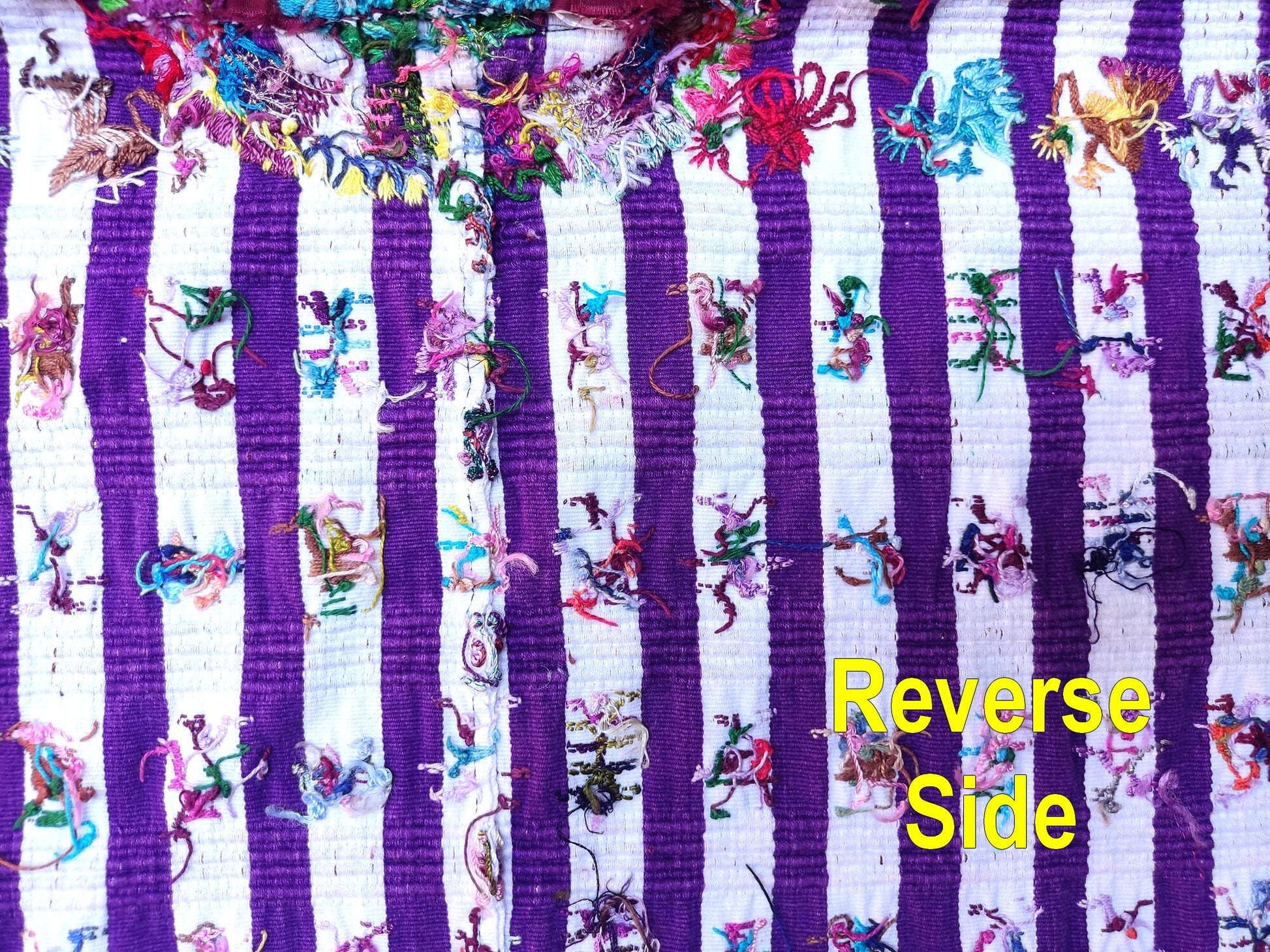 Vintage handmade embroidered birds Santiago Atitlan huipil cotton wall decor tapestry 201