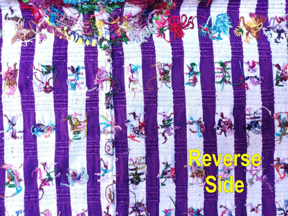 Vintage handmade embroidered birds Santiago Atitlan huipil cotton wall decor tapestry 201
