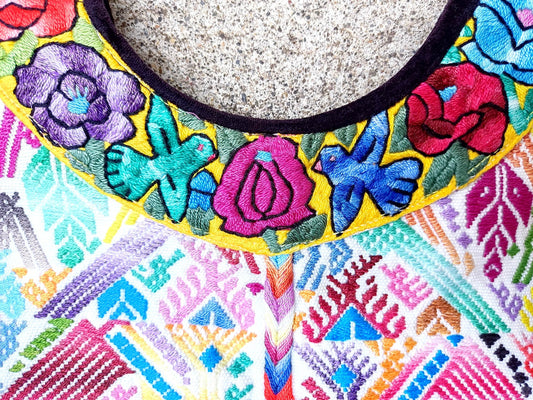 Vintage Cotton Unique Handmade weaved -San Martin Chile Verde Quetzaltenango XELA- huipil