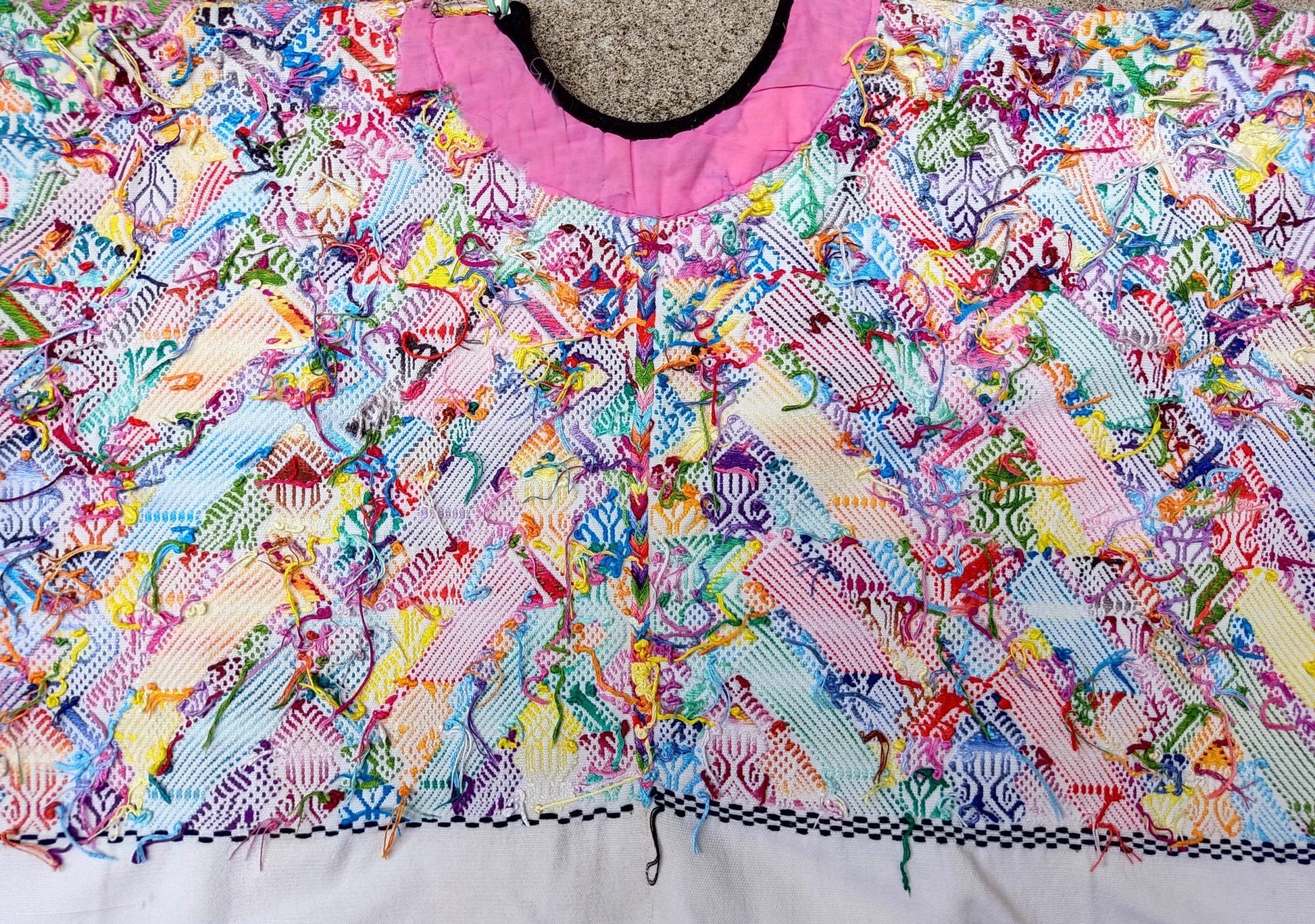 Vintage Cotton Unique Handmade weaved -San Martin Chile Verde Quetzaltenango XELA- huipil