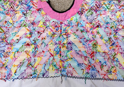 Vintage Cotton Unique Handmade weaved -San Martin Chile Verde Quetzaltenango XELA- huipil