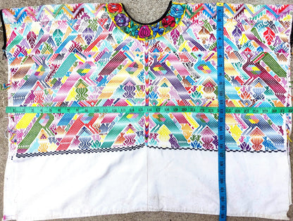 Vintage Cotton Unique Handmade weaved -San Martin Chile Verde Quetzaltenango XELA- huipil