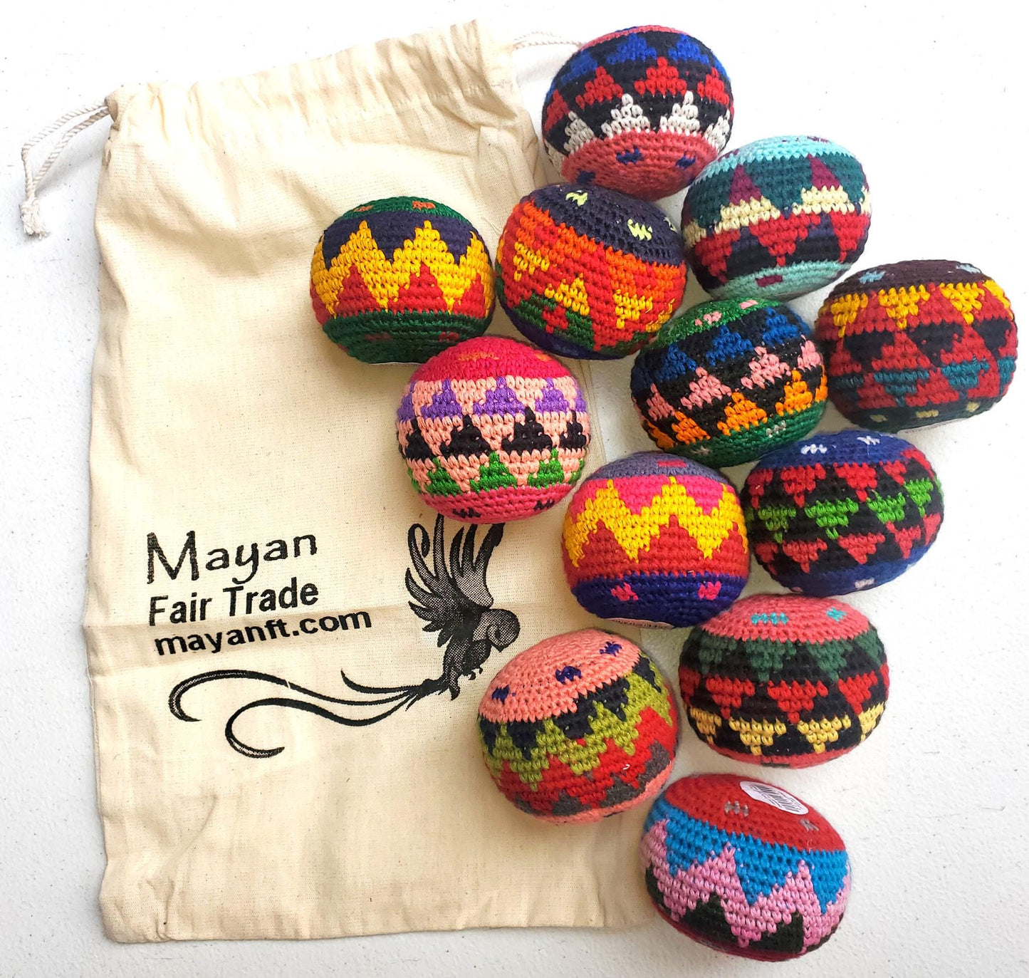 Guatemala Stress Relief Crocheted Cotton Hacky SACKS JUGGLING BALLS Available In Multiple Options