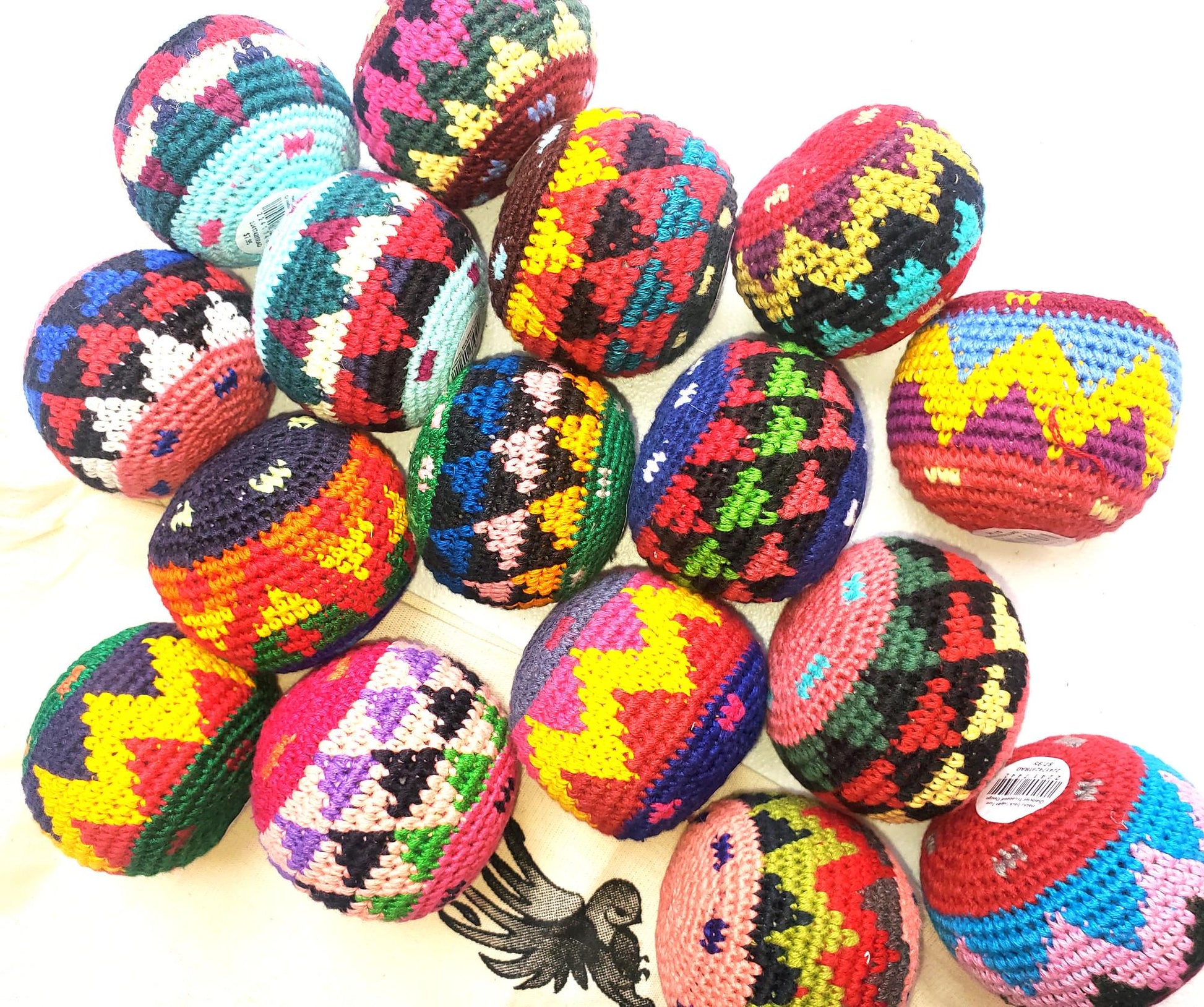 Guatemala Stress Relief Crocheted Cotton Hacky SACKS JUGGLING BALLS Available In Multiple Options