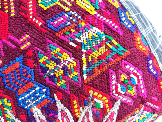 Set of Cotton Guatemala UPCYCLED Geometric PEACOCK Huipil Pillow Case Cushion Cover 18x18 inches 45x45 cm