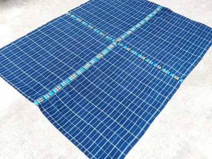 GUATEMALAN Santa Maria De Jesus Cotton Grid Corte FABRIC Per Yard - Vintage Embroidered Hand Woven Fabric