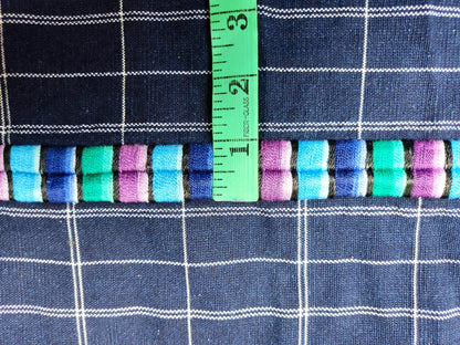 GUATEMALAN Santa Maria De Jesus Cotton Grid Corte FABRIC Per Yard - Vintage Embroidered Hand Woven Fabric