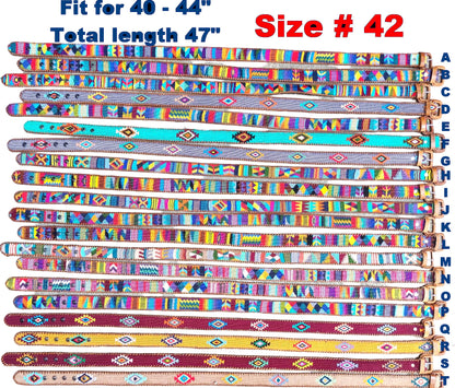 Lot of authentic Guatemalan HANDMADE BELT leather braided UNISEX belt