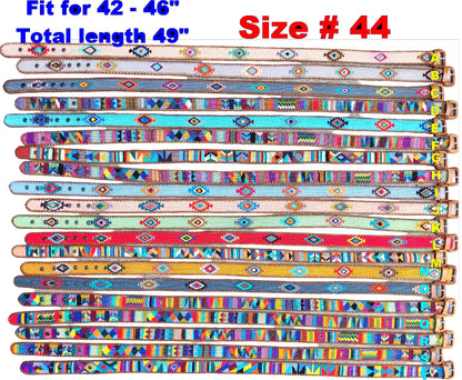 Lot of authentic Guatemalan HANDMADE BELT leather braided UNISEX belt
