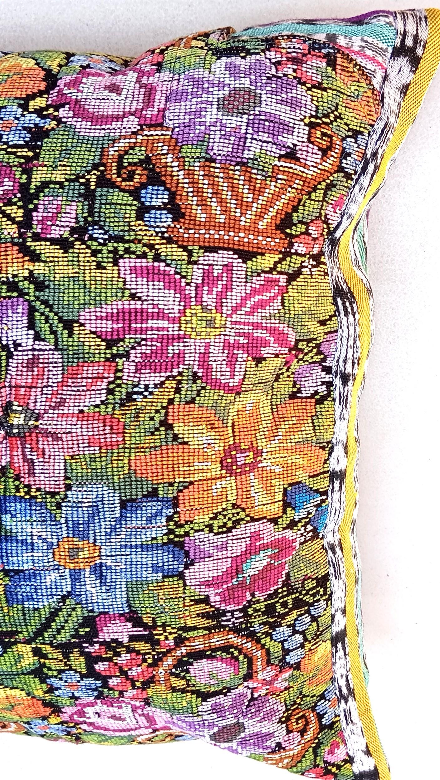 Cotton Guatemala hand pillow cover -Comalapa Huipil- 14x18 16x16 17x17 18x18