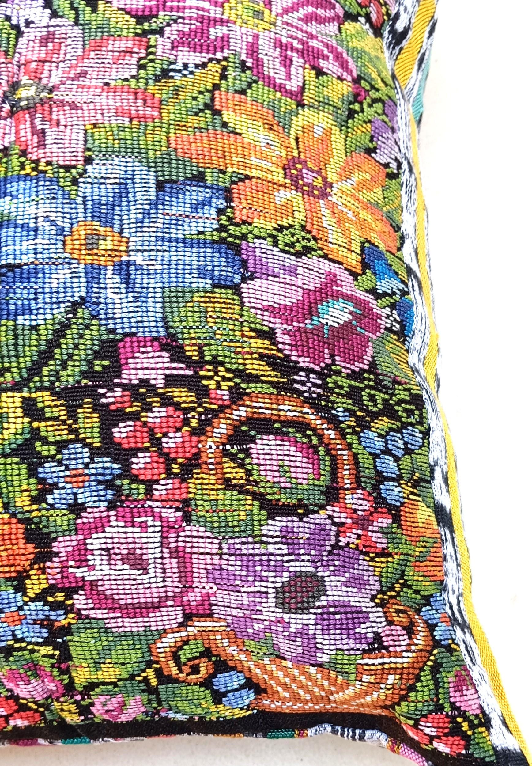 Cotton Guatemala hand pillow cover -Comalapa Huipil- 14x18 16x16 17x17 18x18