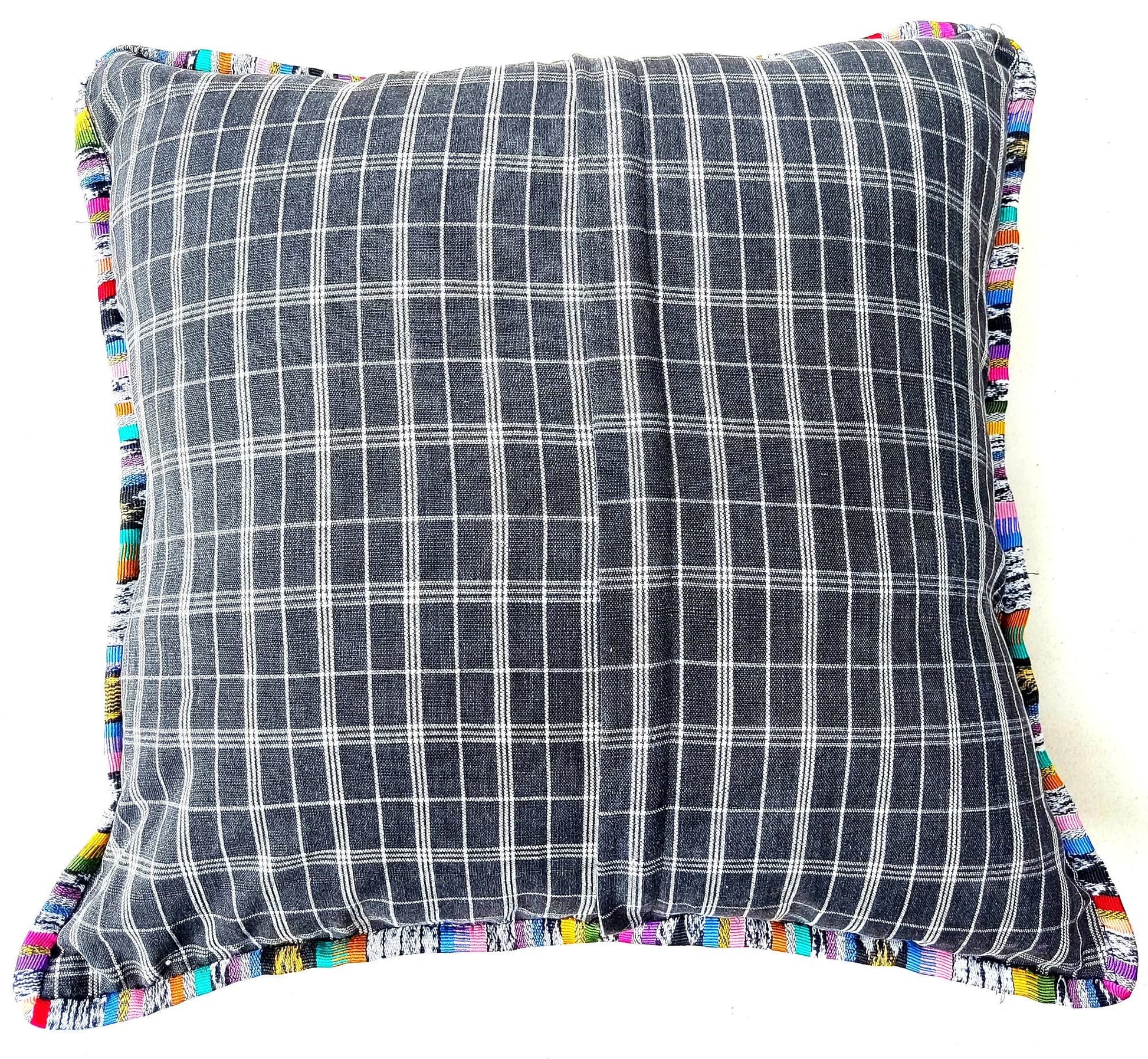 Set of Cotton Guatemala UPCYCLED Geometric PEACOCK Huipil Pillow Case Cushion Cover 18x18 inches 45x45 cm
