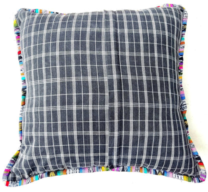 Set of Cotton Guatemala UPCYCLED Geometric PEACOCK Huipil Pillow Case Cushion Cover 18x18 inches 45x45 cm