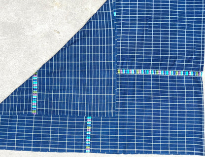 GUATEMALAN Santa Maria De Jesus Cotton Grid Corte FABRIC Per Yard - Vintage Embroidered Hand Woven Fabric