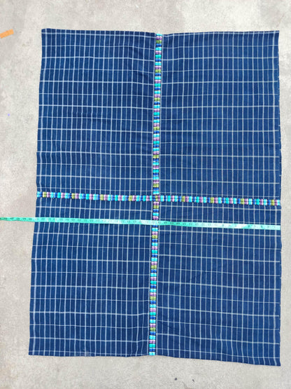 GUATEMALAN Santa Maria De Jesus Cotton Grid Corte FABRIC Per Yard - Vintage Embroidered Hand Woven Fabric