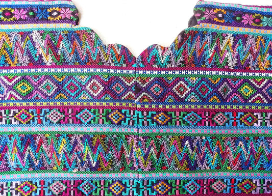 Cotton Unique Black Handmade WEAVED -San MARTIN JILOTEPEQUE- Huipil