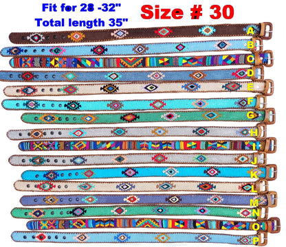 Lot of authentic Guatemalan HANDMADE BELT leather braided UNISEX belt