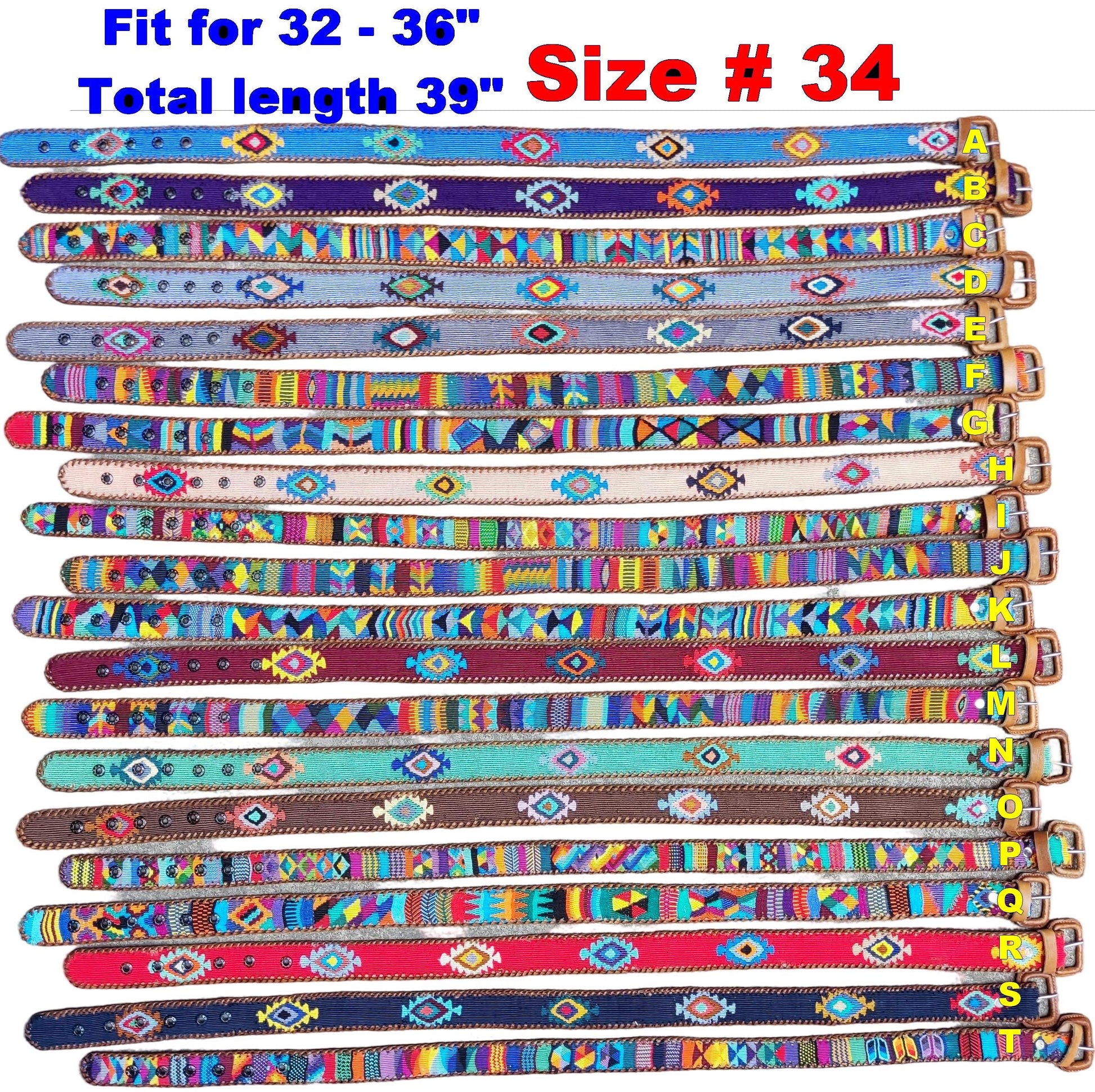Lot of authentic Guatemalan HANDMADE BELT leather braided UNISEX belt