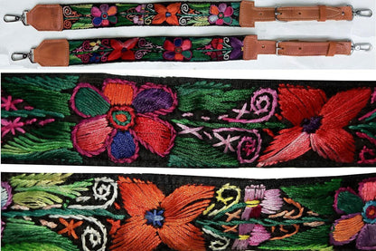 Guatemalan handmade embroidered backpack pair straps