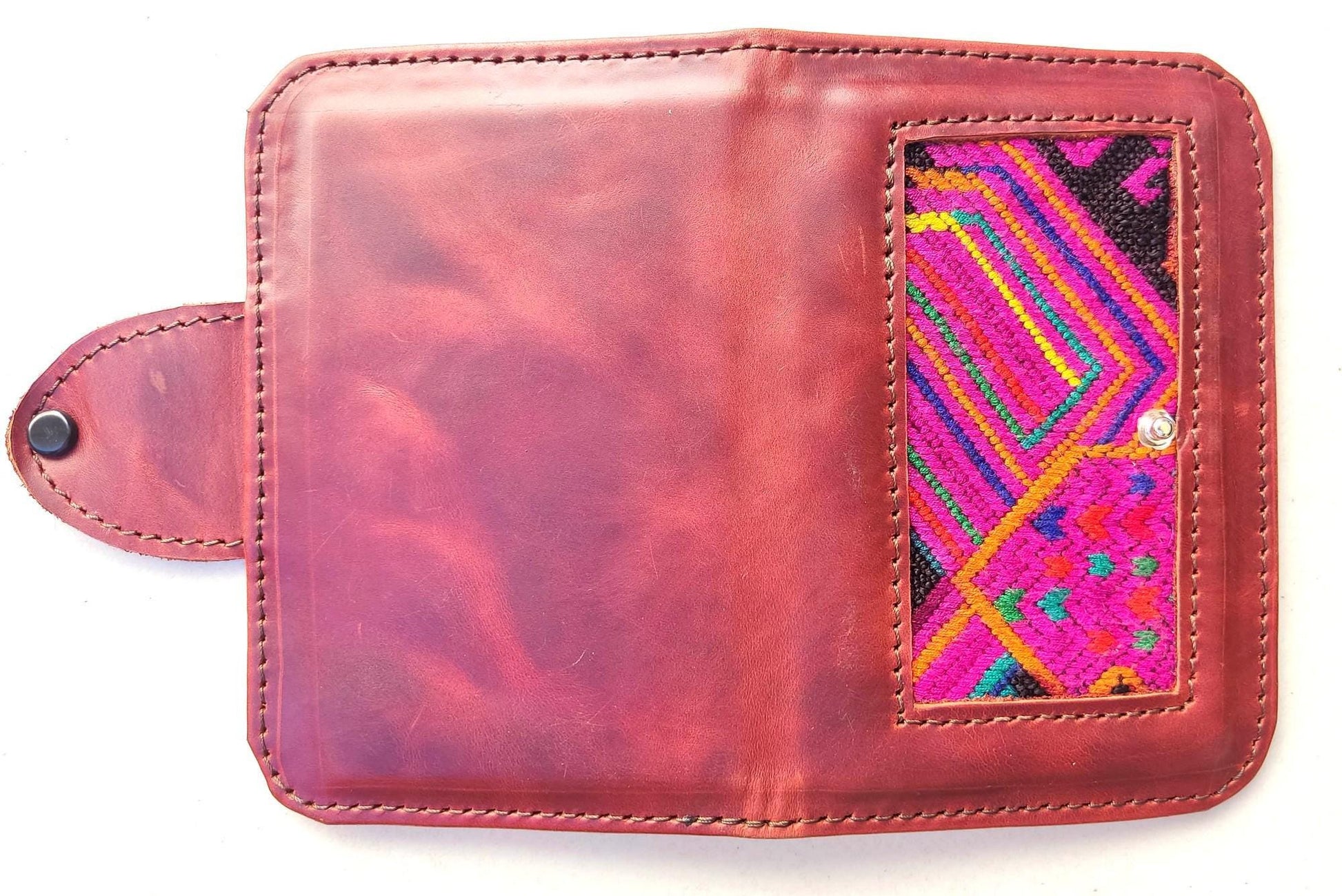 Guatemalan Leather Huipil PASSPORT Case Holder