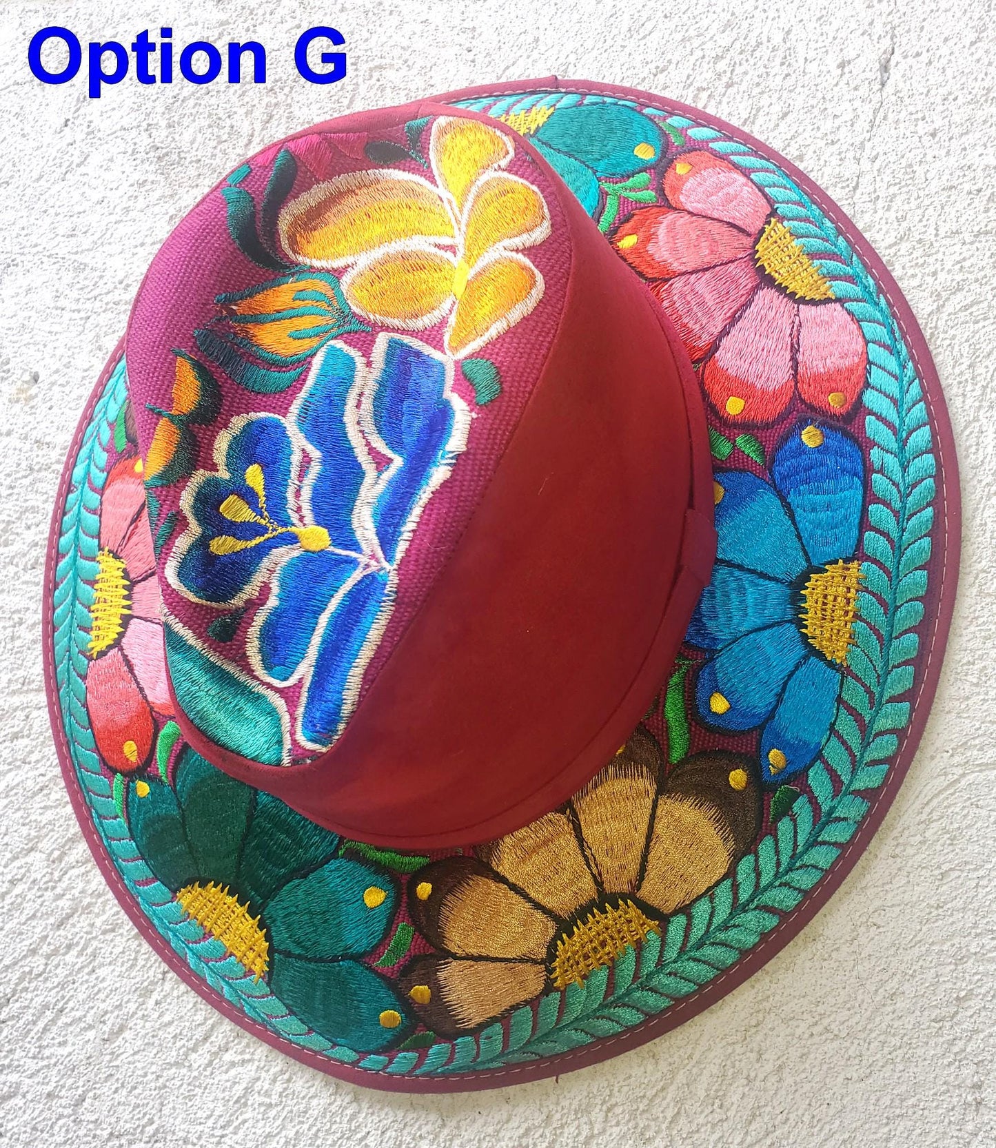 Guatemalan embroidery suede ladies hat