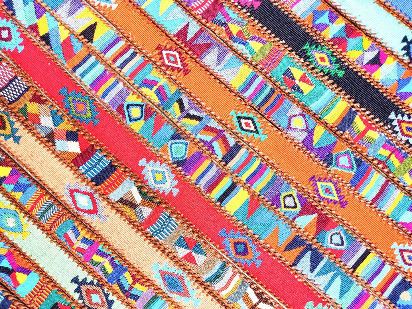 Lot of Authentic Guatemalan Handmade SILK LEATHER Braided UNISEX Belt - Mayan Fair Trade