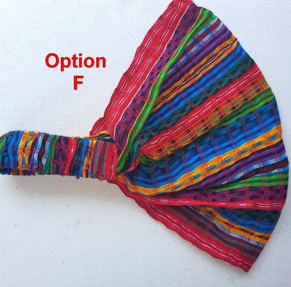 Medium Weight GUATEMALAN Cotton HEADBAND BANDANA For Women Aviable In Multiple Colors