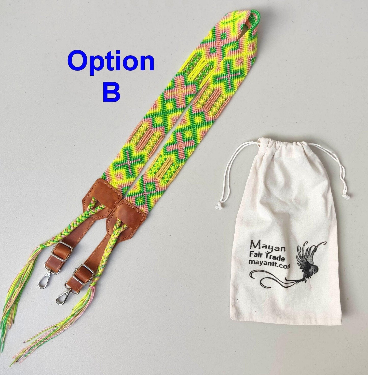 handmade adjustable Multicolor Macrame camera / bag strap