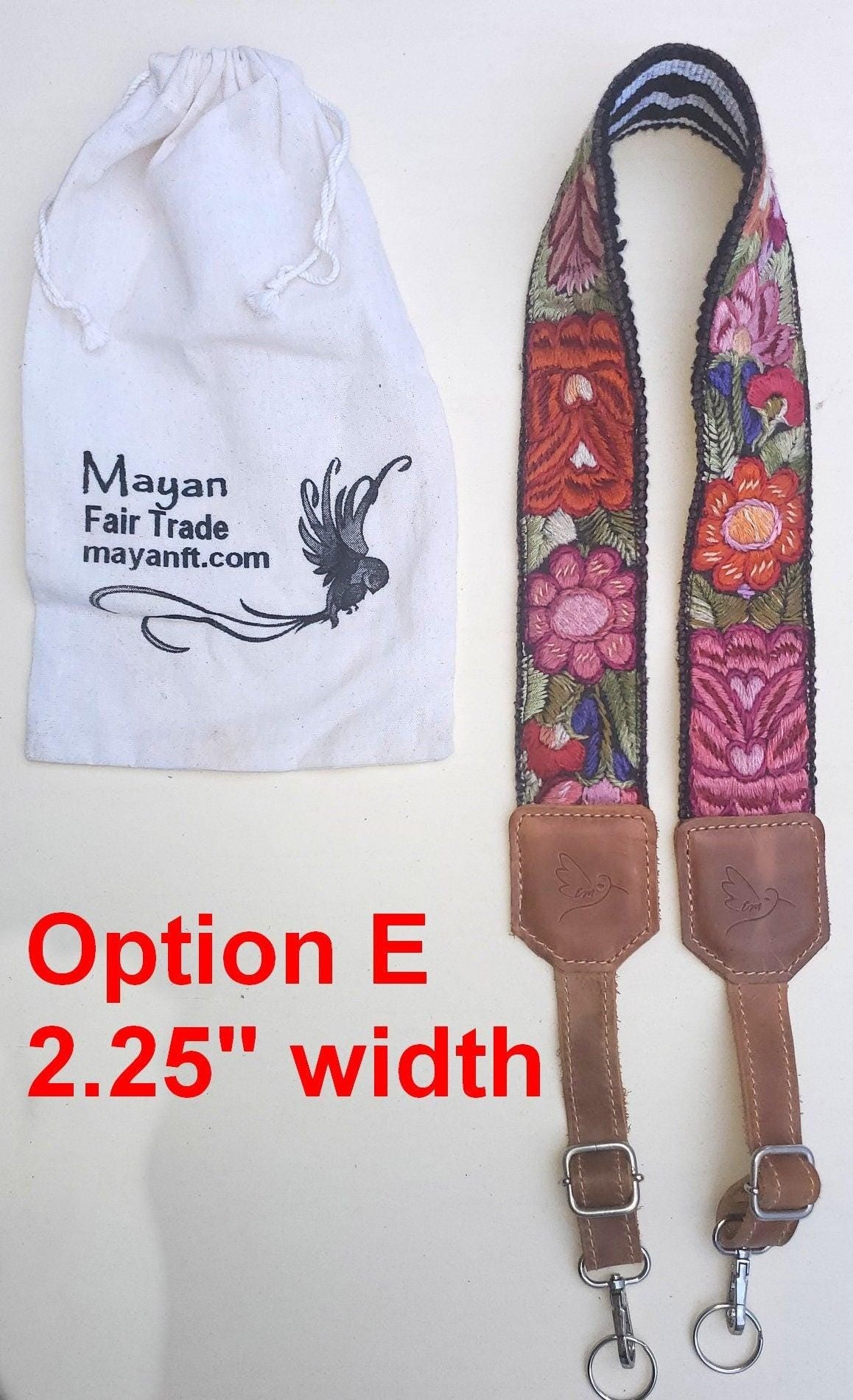 Guatemalan Handmade Adjustable embroidered floral CAMERA / BAG STRAP