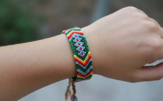 Macrame COLORFUL TRIBAL cotton friendship BRACELET
