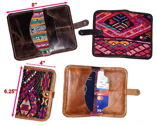 Guatemalan Leather Huipil PASSPORT Case Holder - Mayan Fair Trade 