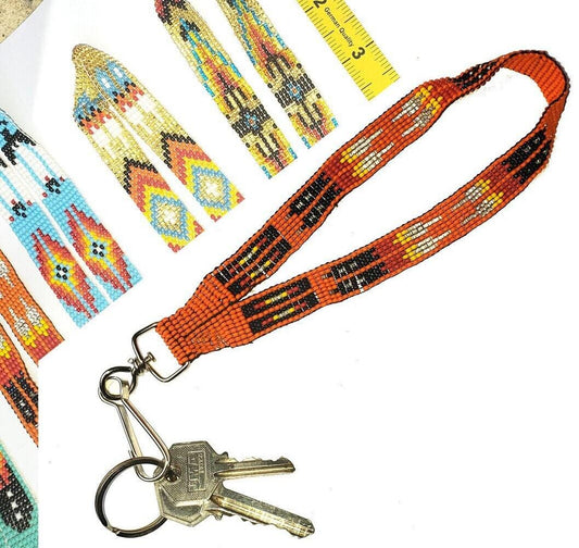 Guatemalan beaded wristlet hanging keychain