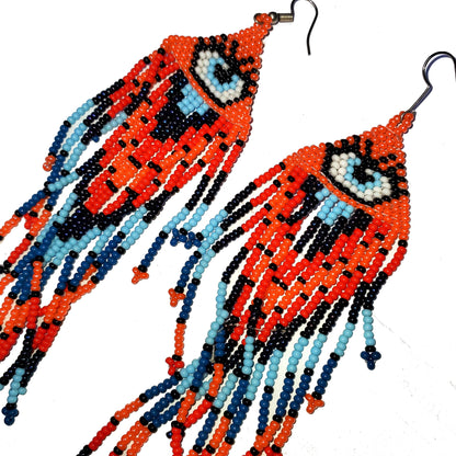 Guatemalan Handmade Colorful CONFETTI Seed BEAD EARRINGS
