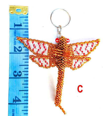 BEADED DRAGONFLY Hanging ORNAMENT Gift For Bird Lovers - Czech Glass Seed Beads And Nylon Thread