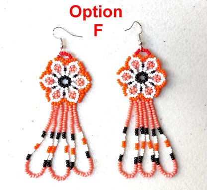 Guatemalan Handmade Colorful Seed Bead Earrings