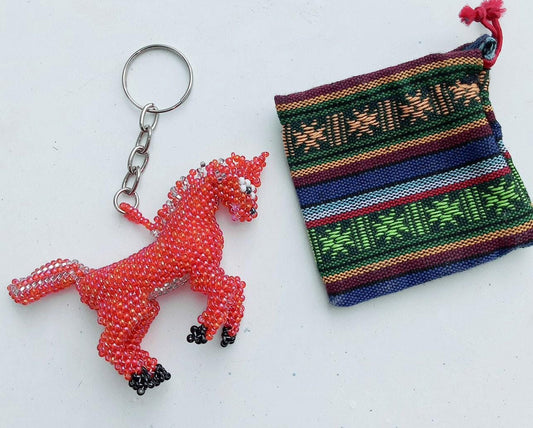 Czech Glass Hand BEADED UNICORN Ornament -Hanging decor-