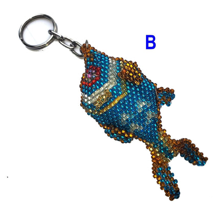 BEADED FISH Hanging ORNAMENT Gift For Animal Lovers - Czech Glass Seed Beads And Nylon Thread