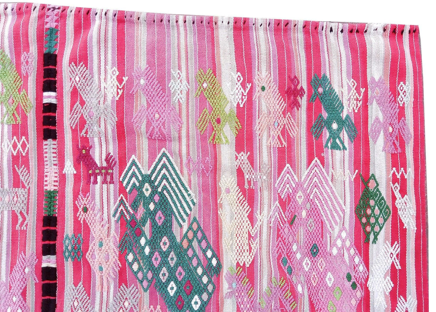 Guatemalan Blankish HORSES and EAGLES TSUTE - Tablecloth - Throw