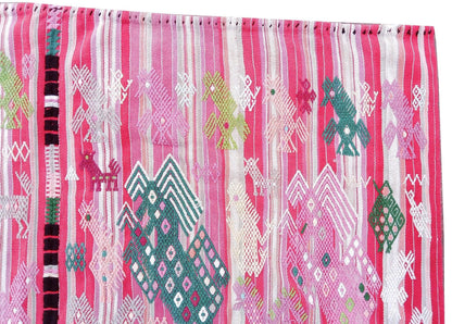 Guatemalan Blankish HORSES and EAGLES TSUTE - Tablecloth - Throw