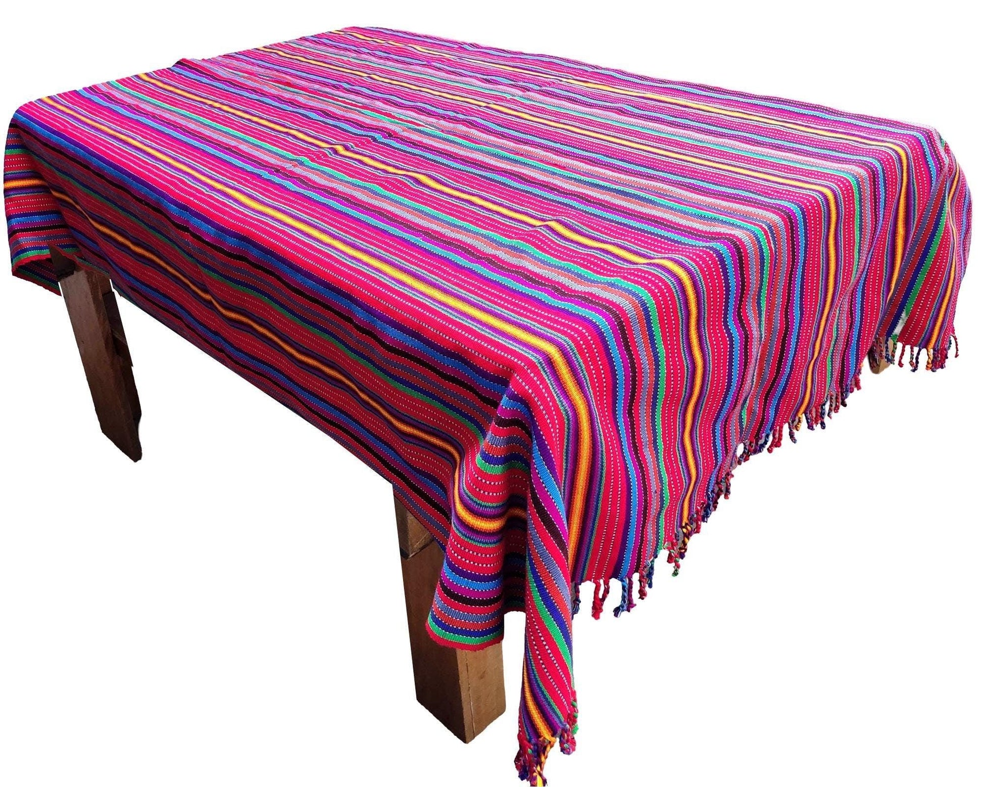 Guatemalan Handwoven Multicolor TSUTE - Tablecloth - Throw