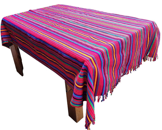 Guatemalan Handwoven Multicolor TSUTE - Tablecloth - Throw